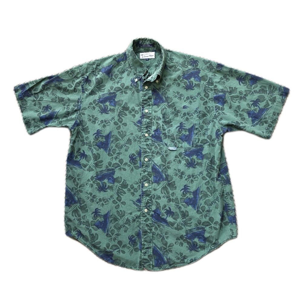Tommy Hilfiger Men's Medium Island Paradise Shirt Buttoned Down 100% Cotton